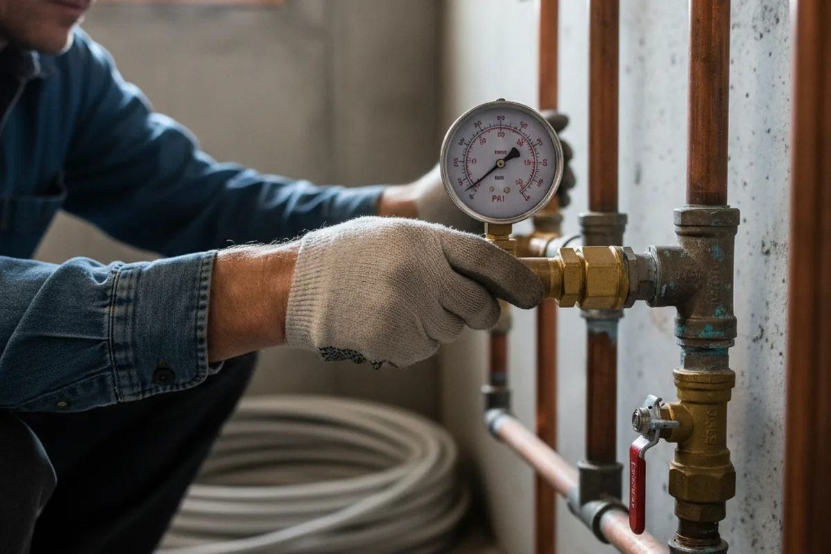 Pressure testing a repaired line during Water Line Repair in Estill